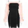Long Sleeves Strapless Drawstring Sexy Bodycon Dress - Image 5