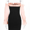 Long Sleeves Strapless Drawstring Sexy Bodycon Dress - Image 6