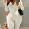 Long Sleeves Zipper Skinny One Piece Outfit - Image 2