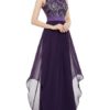 Maxi Dresses Sleeveless Floral Print Jewel Neck Pleated Layered Lace Long Dress - Image 3