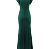 Maxi Dresses V Neck Ruffles Bodycon Floor Length Dress - Image 7