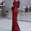 Mermaid Jewel Neck Sequined Floor Length Sequins Social Pageant Evening Dresses - Image 5