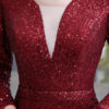 Mermaid Jewel Neck Sequined Floor Length Sequins Social Pageant Evening Dresses - Image 7