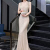 Mermaid V Neck Sleeveless Floor Length Formal Dinner Evening Dresses - Image 9