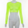 Mesh Transparent Slim Fit Outfits Crop Tops - Image 5