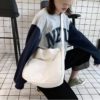 Casual Canvas Solid Color Large Capacity Shoulder Messenger Sling Bags - Image 2