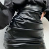 Mini Leather Like Ruched Bodycon Skirt