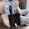 Shoulder Bag Large Capacity Totes Cat Print Shopping Handbag - Image 2