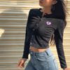 New simple casual Knit full sleeve Slim street T-shirts - Image 2