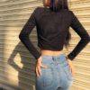 New simple casual Knit full sleeve Slim street T-shirts - Image 6