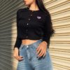 New simple casual Knit full sleeve Slim street T-shirts - Image 7