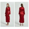 Nightgown One Piece Faux silk Lapel Ankle Length Robe
