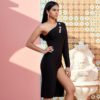 One Shoulder Sexy Club Bodycon Evening Party Dress - Image 5