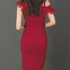One Shoulder Ruffles Split Sleeveless Bodycon Dress - Image 3