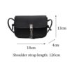 PU Leather Messenger Crossbody Bags Tassels Small Satchel - Image 3