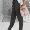 Casual Harem Chiffon Thin Solid Color Trousers - Image 2