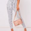 Casual Harem Cotton Blend Stripes Trousers