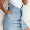Paper Bag Belted A Line Bodycon Skirt