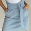 Paper Bag Belted A Line Bodycon Skirt - Image 5