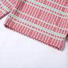 Plaid Casual O-Neck Flare Long Sleeve Slim Pullovers Crop Top - Image 10