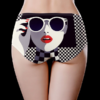 Plaid Printed Mid Waist Ice Silk Seamless Comfy Briefs - Image 3