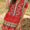 Print Short Sleeve Loose Leg Playsuit