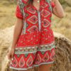 Print Short Sleeve Loose Leg Playsuit - Image 3