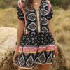 Print Short Sleeve Loose Leg Playsuit - Image 5