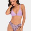 Print Spot Triangle Cup Tops Swimwear Bikini - Image 2