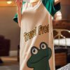 Printed Jewel Neck Cotton T Shirt Sleepwear Dress - Image 8