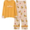Printed Jewel Neck Long Sleeves Pajamas Sleepwear 2 Piece - Image 4