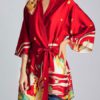 Printed Kimono Robes Dress Sleepwear