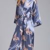 Printed Lace Up Polyester Gowns Lingerie