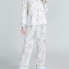 Printed Long Sleeves Polyester Pajamas Sleepwear