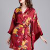 Printed Printed V-Neck Long Sleeve Nightgown - Image 3