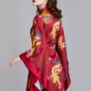 Printed Printed V-Neck Long Sleeve Nightgown - Image 4