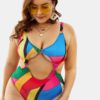 Printed See Through High Waisted Swimwear - Image 5