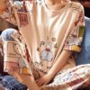 Printed Short Sleeve T Shirt With Pants