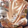 Printed Short Sleeve T Shirt With Pants - Image 2