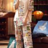 Printed Short Sleeve T Shirt With Pants - Image 4