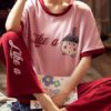 Printed Short Sleeves Tops With Pants