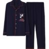 Printed Turndown Collar 2 Piece Pajamas Sleepwear - Image 3