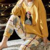 Printed V Neck Sleepwear Pajamas 2 Piece - Image 4