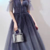 Prom A Line Illusion Neckline Short Sleeves Pleated Pageant Dresses - Image 2