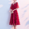 Prom Jewel Neck A Line Short Sleeves Beaded Social Party Dresses - Image 2