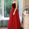 Prom V Neck A Line Sleeveless Straps Beaded Floor Length Wedding Guest Dresses - Image 2