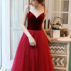 Prom V Neck A Line Sleeveless Straps Beaded Floor Length Wedding Guest Dresses - Image 4