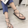 Rhinestones Chic Open Toe Flat Sandals