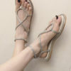 Rhinestones Chic Open Toe Flat Sandals - Image 7