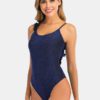 Ruffled Trim Backless Simple One-Pieces Swimwear - Image 2